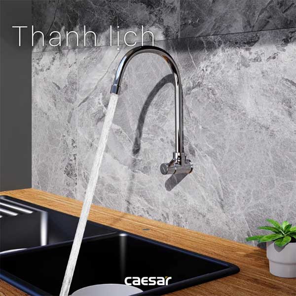 Vòi Rửa Bát Lạnh Gắn Tường Caesar K036C
