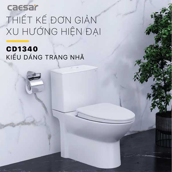 Bồn Cầu Hai Khối Nắp Êm Caesar CD1340