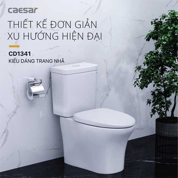 Bồn Cầu Hai Khối Nắp Êm Caesar CD1341
