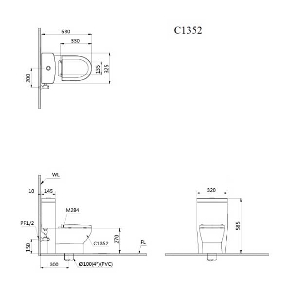 Bồn Cầu Trẻ Em Liền Khối Caesar C1352 5 Bồn Cầu Trẻ Em Liền Khối Caesar C1352