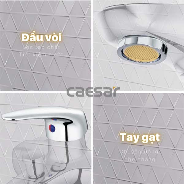 Vòi Sen Tắm Nóng Lạnh 3 Chế Độ Caesar S173C