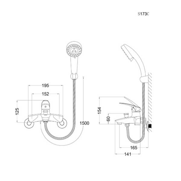 Vòi Sen Tắm Nóng Lạnh 3 Chế Độ Caesar S173C 8 Vòi Sen Tắm Nóng Lạnh 3 Chế Độ Caesar S173C