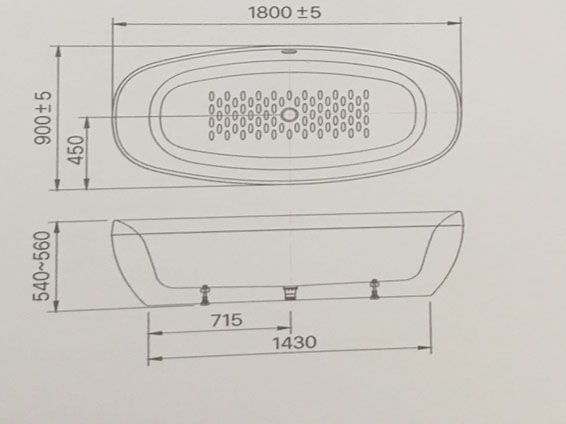 Bản vẽ kĩ thuật Bồn Tắm Inax BF-1858