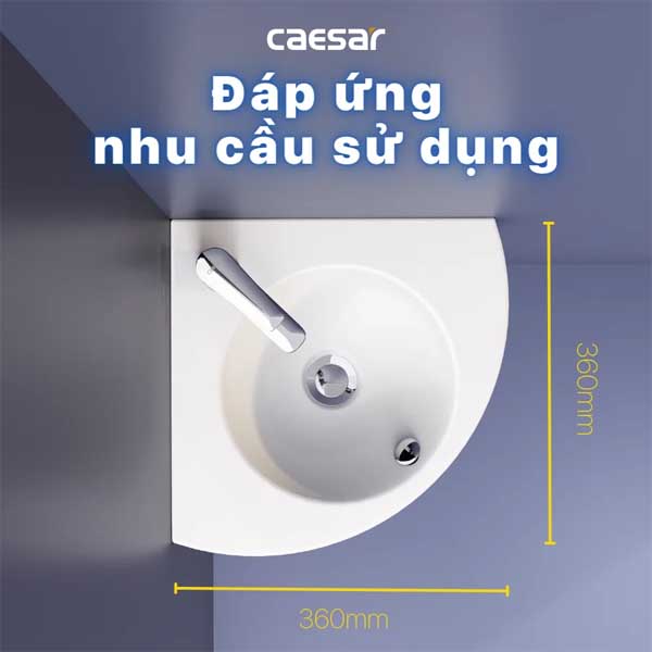 Chậu Rửa Lavabo Góc Treo Tường Caesar L2014