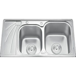 Chậu rửa bát 2 hố lệch GORLDE GD-9037