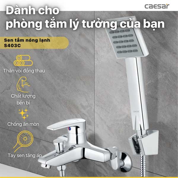 Vòi Sen Tắm Nóng Lạnh Caesar S403C