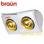 Đèn sưởi nhà tắm 2 bóng vàng Braun BU02G
