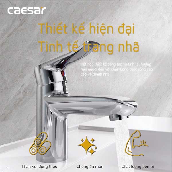 Vòi Rửa Lavabo Nóng Lạnh CAESAR B490CP