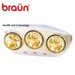 Đèn sưởi phòng tắm 3 bóng vàng Braun BU03G