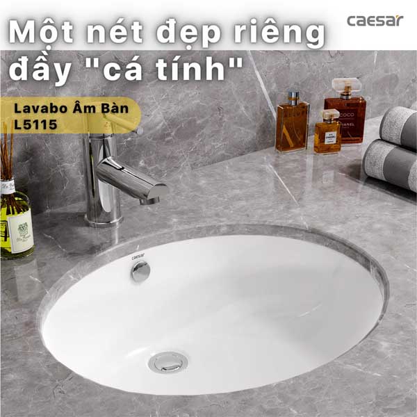 Chậu rửa Lavabô âm bàn đá Caesar L5115