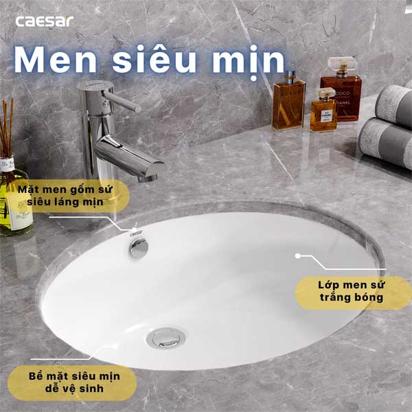 Chậu rửa Lavabô âm bàn đá Caesar L5115