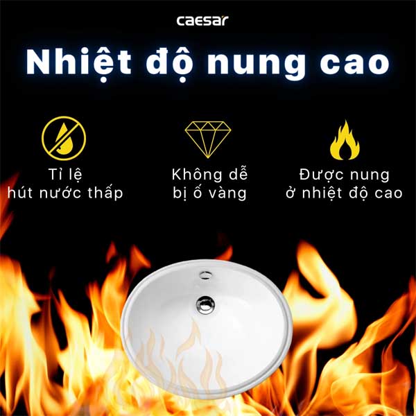 Chậu rửa Lavabô âm bàn đá Caesar L5115