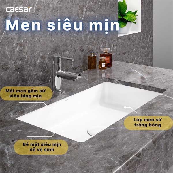 Chậu Rửa Lavabo Âm Bàn Đá Caesar LF5130