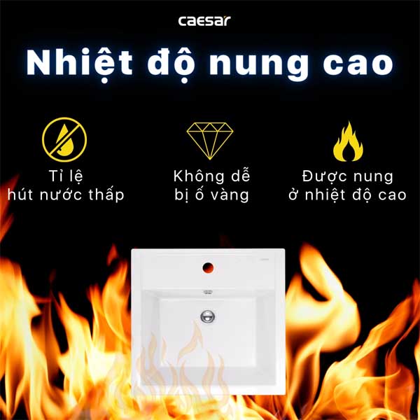 Chậu rửa Lavabo đặt bàn chữ nhật Caesar LF5236