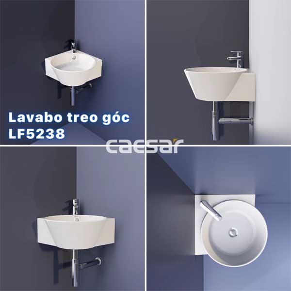Chậu Rửa Lavabo Treo Góc  Caesar LF5238