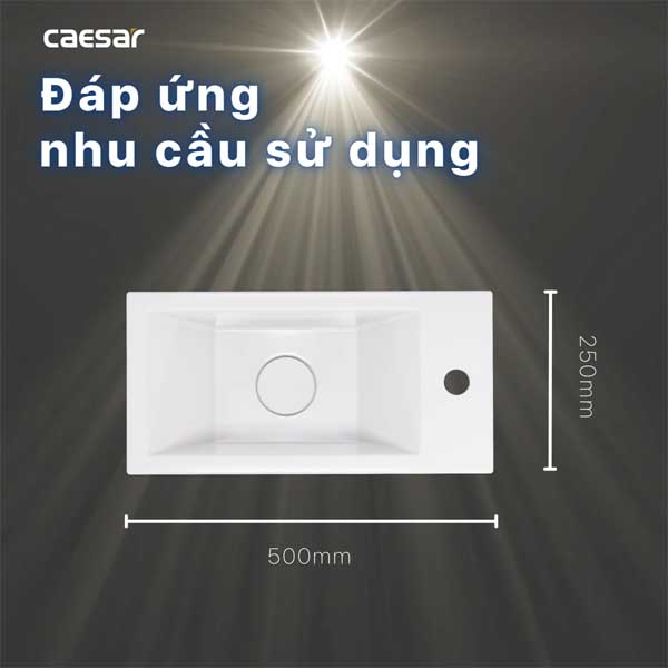 Chậu Rửa Mặt Lavabo Treo Tường ,Đặt bàn CAESAR LF5239S Vòi Phải 