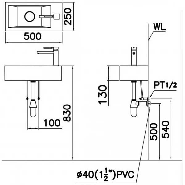 Chậu Rửa Mặt Lavabo Treo Tường ,Đặt bàn CAESAR LF5239S Vòi Phải 14 Chậu Rửa Mặt Lavabo Treo Tường ,Đặt bàn CAESAR LF5239S Vòi Phải
