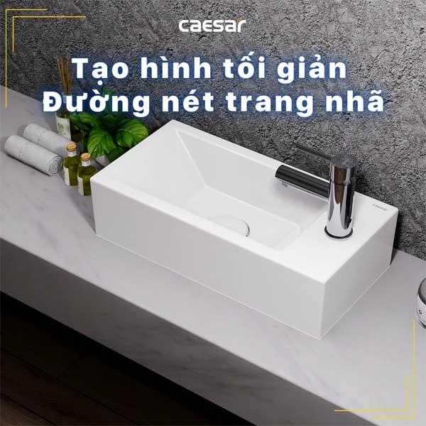 Chậu Rửa Mặt Lavabo Treo Tường ,Đặt bàn CAESAR LF5239S Vòi Phải 