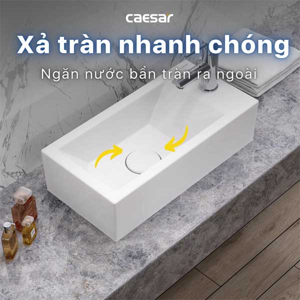 Chậu Rửa Mặt Lavabo Treo Tường ,Đặt bàn CAESAR LF5239S Vòi Phải 