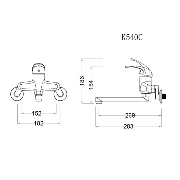 Vòi Rửa Bát Nóng Lạnh Caesar K540C 4 Vòi Rửa Bát Nóng Lạnh Caesar K540C