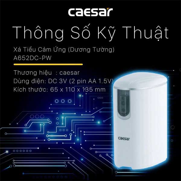 Van xả cảm ứng tiểu nam Caesar A652DC-PW