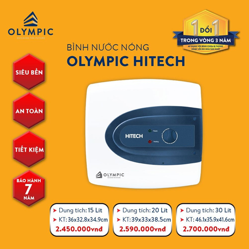 BÌNH NƯỚC NÓNG OLYMPIC HITECH 20L