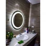 Gương phòng tắm tròn LED 60cm Milor ML007 (viền trong)
