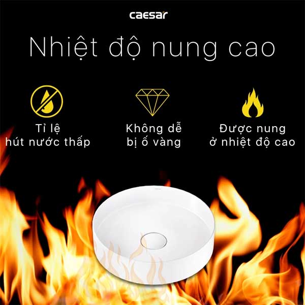 Chậu rửa Lavabo đặt bàn nắp sứ Caesar LF5258