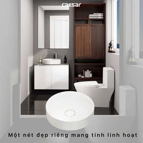 Chậu rửa Lavabo đặt bàn nắp sứ Caesar LF5258