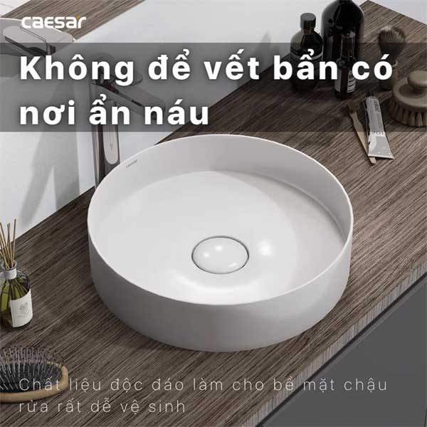 Chậu rửa Lavabo đặt bàn nắp sứ Caesar LF5258