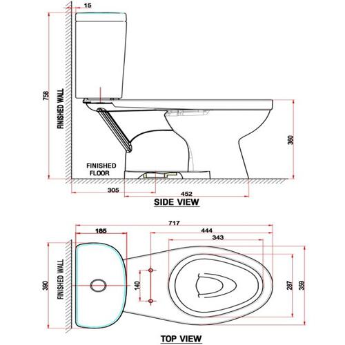 Thông số kỹ thuật Bàn cầu hai khối American VF-2397