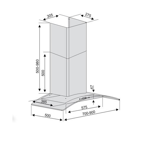 Thông số kỹ thuật Máy hút mùi LORCA TA 2005C – 70CM