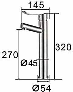 Vòi rửa lavabo nóng lạnh inox 304 Moonoah 512B