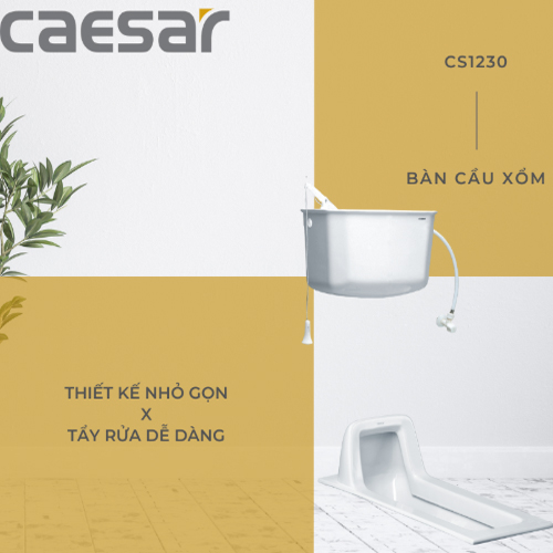 Xí xổm két treo Caesar CS1230 ( bàn cầu xổm CS1230)
