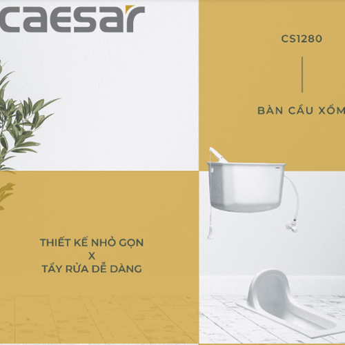 Xí xổm két treo caesar CS1280 (bàn cầu xổm CS1280)