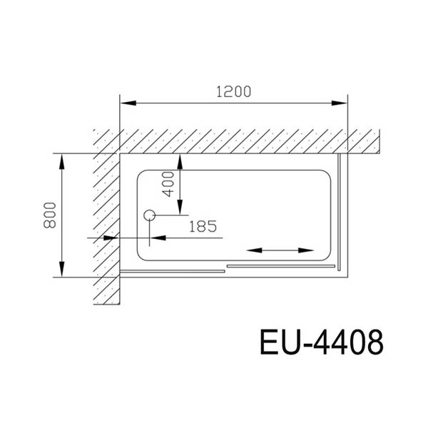 Bản vẽ kĩ thuật Phòng tắm Vách kính EUROKING EU-4408