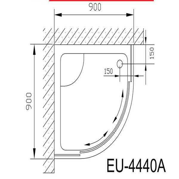 Bản vẽ kĩ thuật Phòng tắm Vách kính EUROKING EU-4440A