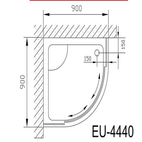 Bản vẽ kĩ thuật Phòng tắm Vách kính EUROKING EU-4440