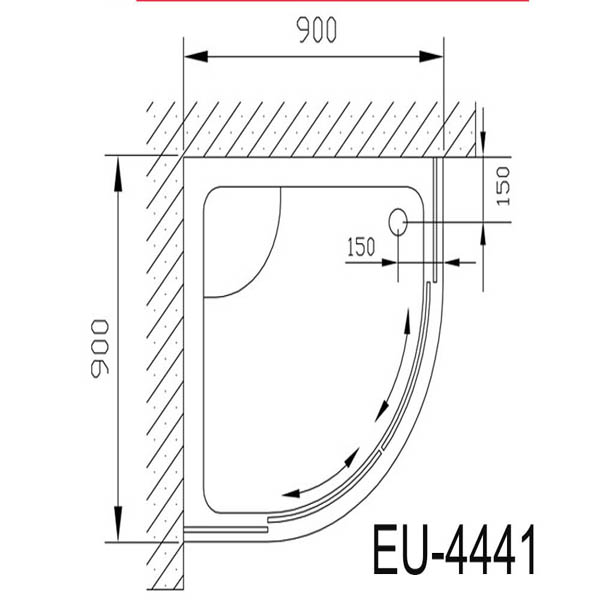 Bản vẽ kĩ thuật Phòng tắm Vách kính EUROKING EU- 4441