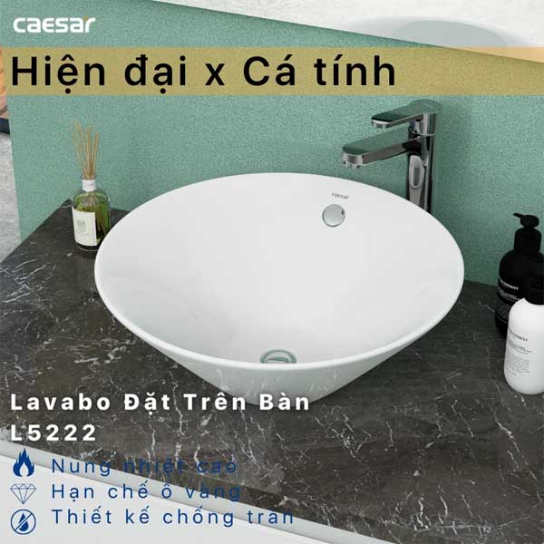 Chậu rửa Lavabo đặt bàn Caesar L5222