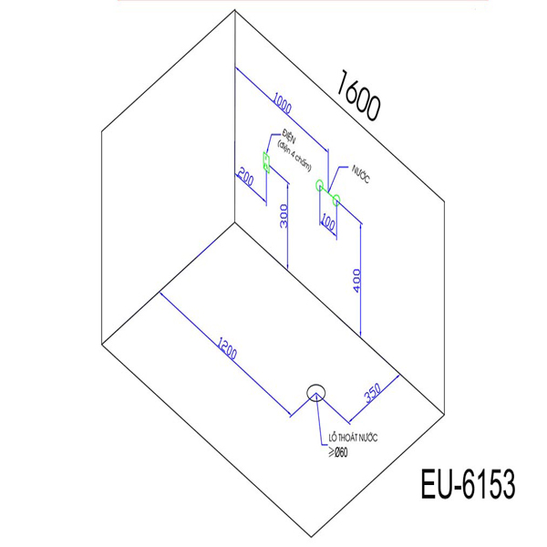 Bản vẽ kỹ thuật Bồn tắm Massage Euroking-Nofer EU-6153