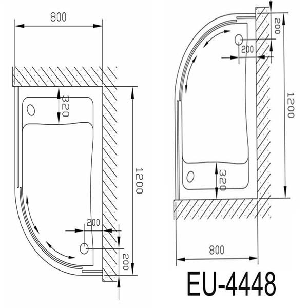 Phòng tắm Vách kính EUROKING EU-4448
