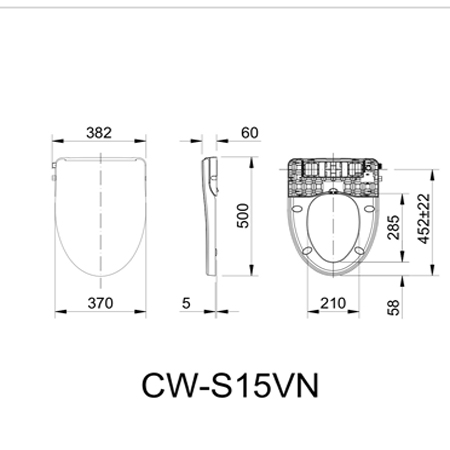 thông số kĩ thuật nắp bồn cầu rửa cơ CW-S15VN