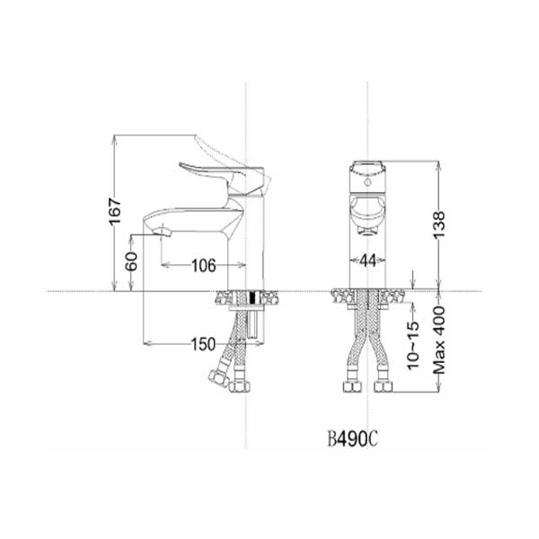Vòi Rửa Mặt Lavabo Nóng Lạnh Caesar B490CU 5 Vòi Rửa Mặt Lavabo Nóng Lạnh Caesar B490CU