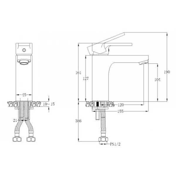 Vòi Rửa Lavabo Nóng Lạnh Caesar B570CU 4 Vòi Rửa Lavabo Nóng Lạnh Caesar B570CU