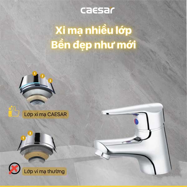 Vòi Rửa Mặt Lavabo Nóng Lạnh Caesar B120CU