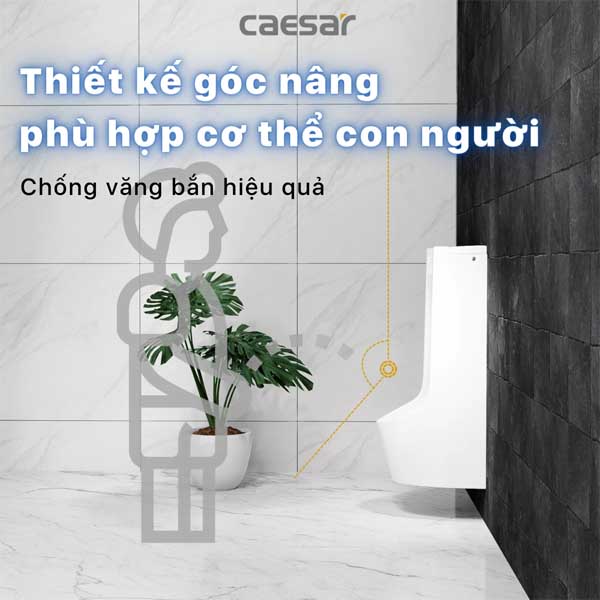 Bộ Tiểu Nam Cảm Ứng Tự Động Treo Tường  Caesar UA0283