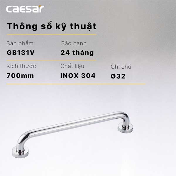 Thanh vịn inox Caesar GB131V