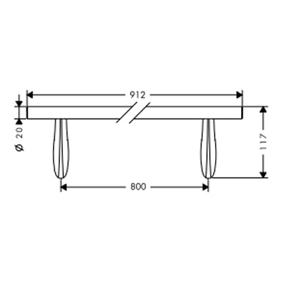 Bản vẽ Vắt khăn đơn Hafele Axor Massaud 580.39.421