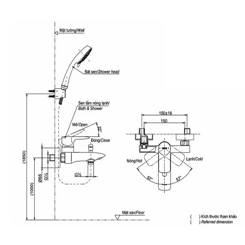 Thông số kỹ thuật Sen tắm TOTO TBG04302V/TBW01010A